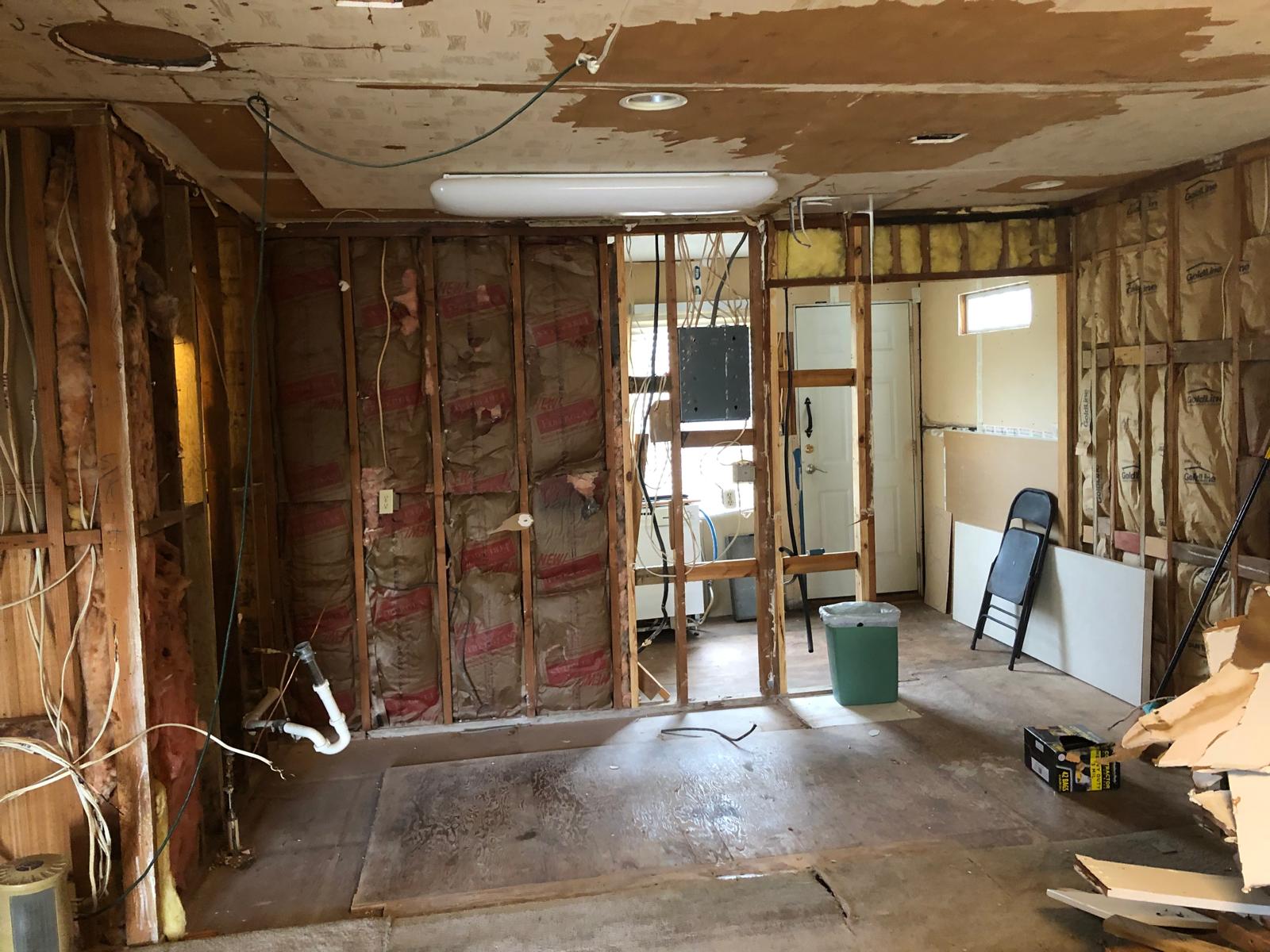 Living/kitchen Renovation Project - During